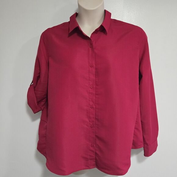 Eddie Bauer Trail‎ Ripstop Shirt Size XL Sangria Red Tabbed Sleeves Vented NEW - Picture 1 of 8
